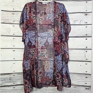 Maurices Multicolor Boho Patchwork Kimono S/M